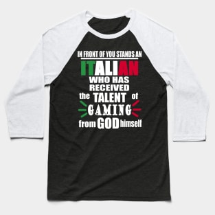 Italian Gaming Gamble Gift Restaurant Baseball T-Shirt